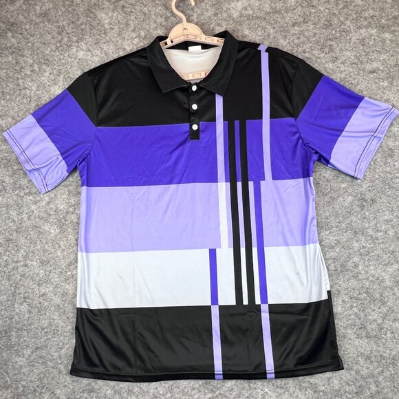 Set Of 3 Mens XXL Colorblock Polo Shirts SS 3 Button Collars Golf Casual Travel - Picture 6 of 16